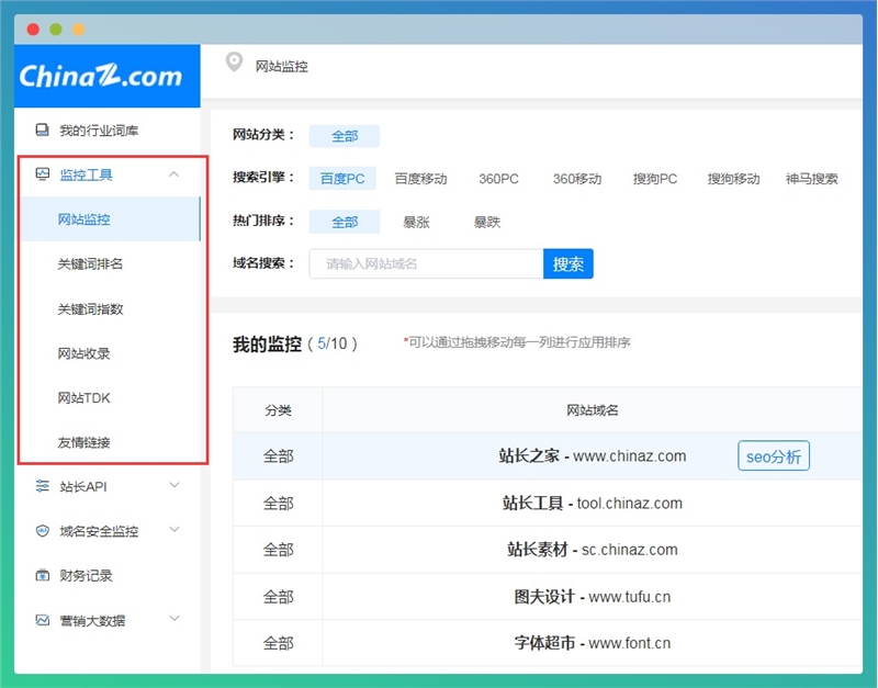 SEO必備神器：站長(zhǎng)之家SEO監(jiān)控輕松批量免費(fèi)分析網(wǎng)站數(shù)據(jù)
